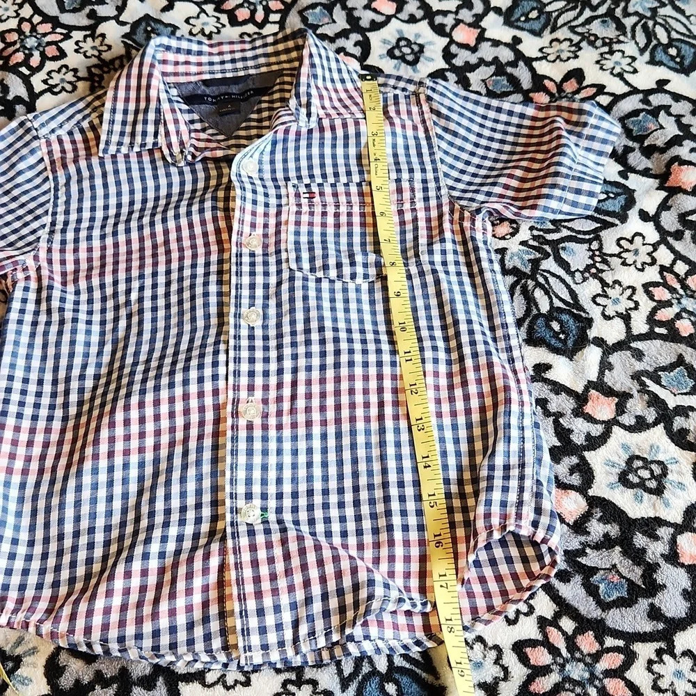 Tommy Hilfiger Blue Pink White Plaid Button Down Shirt - Picture 13 of 13